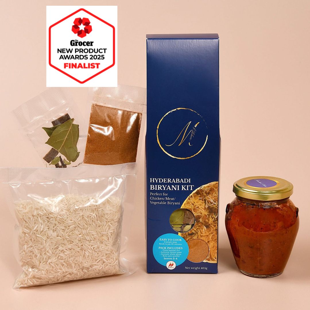 Authentic Indian biryani spice kit — Hyderabadi masala paste and spice mix for rich aromatic biryani at home.